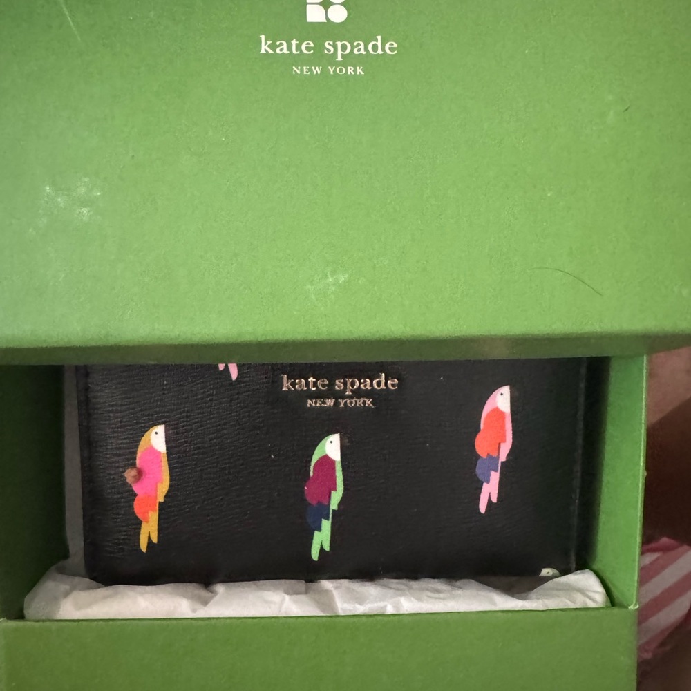 Kate Spade New York pre-loved EUC like new Black Wallet w/ Colorful Birds Design - Picture 8 of 8